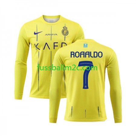 Fußballtrikots Al-Nassr Ronaldo 7 Heim Trikotsatz 2023-2024 Langarm